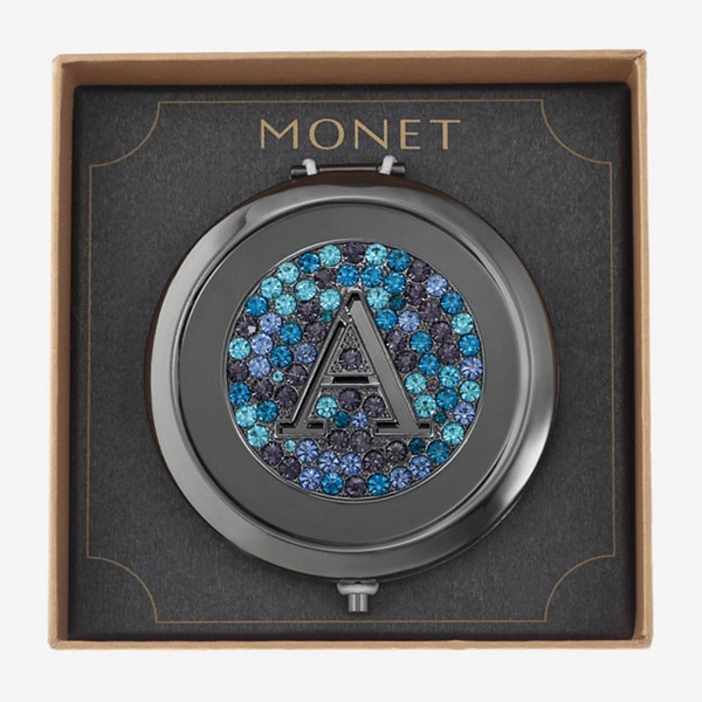 Monet Initial Compact Mirror “A”